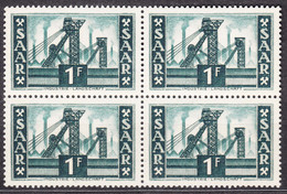 Saar Sarre 1952 Mi#319 Mint Never Hinged Piece Of 4 - Unused Stamps