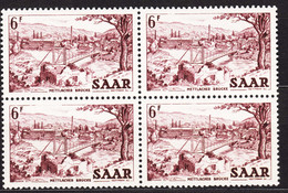 Saar Sarre 1952 Mi#324 Mint Never Hinged Piece Of 4 - Unused Stamps