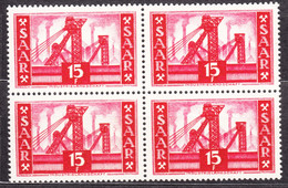 Saar Sarre 1952 Mi#329 Mint Never Hinged Piece Of 4 - Unused Stamps