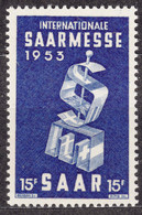 Saar Sarre 1953 Mi#341 Mint Never Hinged - Neufs