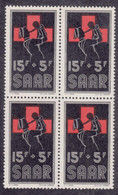 Saar Sarre 1955 Mi#360 Mint Never Hinged Piece Of 4 - Unused Stamps
