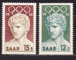 Saar 1956 Olympic Games Mi#371-372 Mint Never Hinged - Unused Stamps