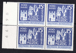 Saar Sarre 1957 Mi#401 Mint Never Hinged Piece Of 4 - Neufs