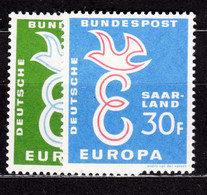 Saar Sarre 1958 Europa Mi#439-440 Mint Never Hinged - Nuevos