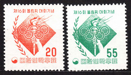 South Korea 1956 Olympic Games Mi#219-220 Mint Hinged - Korea, South