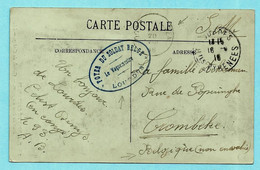 Carte Postale, Cachet FOYER DU SOLDAT BELGE LOURDES / LE VAGUEMESTRE Naar Krombeke Via OOST-VLETEREN 16/04/1918 - Belgisch Leger