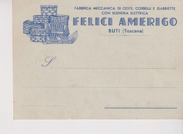 BUTI PISA   STORIA POSTALE  TESTATINA PUBBLICITA'   FABBRICA CESTE  FELICI AMERIGO  INTONSA - Pisa