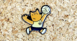 Pin's JO BARCELONE 92 - Mascotte COBI - VOLLEY BALL - Verni époxy Dos Noir - Fabricant CCOB - Olympic Games