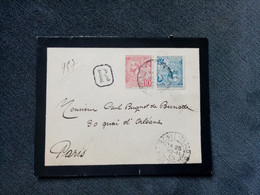 MONACO. 1908 . Lettre  Recommandée . MONTE CARLO - PARIS - Cartas & Documentos