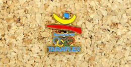 Pin's JO BARCELONE 92 - Logo - TARAFLEX - Métal Doré - Fabricant PROMOPLUS - Jeux Olympiques