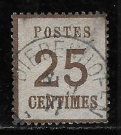 ALSACE-LORRAINE N° 7 25 C. BRUN-NOIR OBLITERE COTE 135 € - Oblitérés