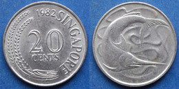 SINGAPORE - 20 Cents 1982 "swordfish" KM# 4 Independent (1965) - Edelweiss Coins - Singapour