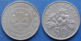 SINGAPORE - 50 Cents 1991 "yellow Allamanda" KM# 53.2 Independent (1965) - Edelweiss Coins - Singapour