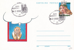 SAN MARINO - CARTOLINA POSTALE  1998 - NUOVA LIBERTAS - AUGURALI - ANNULLO SPECIALE CONVEGNO FILATELICO A ROMA - Ganzsachen