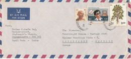 India Air Mail Cover Sent To Denmark 25-2-1988 - Brieven En Documenten