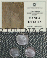 ITALIA TRITTICO IN ARGENTO 1993 BANCA D'ITALIA FDC - Jahressets & Polierte Platten