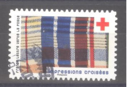 France Autoadhésif Oblitéré N°2126 (Impressions Croisées - Croix Rouge 2022) (cachet Rond) - Oblitérés