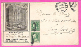 USA Adv. Envelope From The Grunewald Hotel New Orleans LA 1910 - Omslagen Van Evenementen