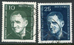 DDR / E. GERMANY 1957 Bertolt Brecht Used.  Michel  593-94 - Used Stamps