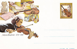 SAN MARINO - BUSTA POSTALE 1987 - ANTONIO STRADIVARI - MUSICA - NUOVA - Entiers Postaux