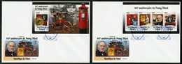 Tchad 2020, Penny Black, R. Hill, Mailbox, Carriage, 4val In BF+BF In 2FDC - Rowland Hill