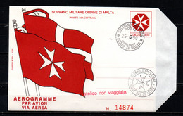 SMOM - 1990 - CROCE DI MALTA - AEROGRAMMA - FDC - Sovrano Militare Ordine Di Malta