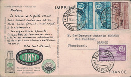 GUINEE ESPAGNOLE - SANTA ISABELA - FERNANDOPOO - CARTE PERIPLE - IONYL - PLASMARINE - DU 16-4-1953 - Fernando Poo