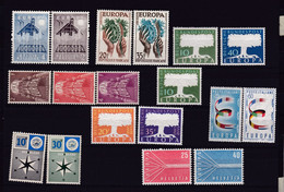 1957 EUROPA CEPT EUROPE  ANNATA  YEAR Di 18 Valori, 7 Paesi, MNH** SOGGETTI DIVERSI, DIFFERENT SUBJECTS - Full Years