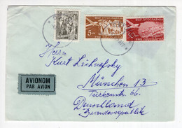 1956. YUGOSLAVIA,CROATIA,AIRMAIL,OSIJEK TO GERMANY,RECORDED COVER - Poste Aérienne