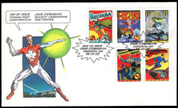 CANADA(1995) Canadian Superheroes. Unaddressed FDC With Cachet. Scott Nos 1579-83. - Eerste Vluchten