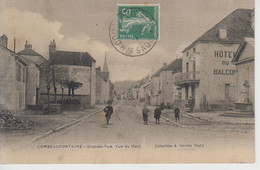 CPA Toilée Combeaufontaine - Grande-Rue, Vue Du Haut (animation Devant Hôtel Du Balcon) - Combeaufontaine