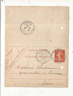 CARTE-LETTRE, Entier Postal, SEPEAUX, YONNE, AUXERRE, 1909,  2 Scans - Letter Cards