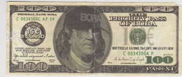 Billet Publicitaire - France - Boîte De Nuit Bora Au Cap D'Agde (34) - Reproduction 100$ USA - Séries 2013 - Réduction - Specimen