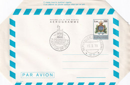 SAN MARINO - AEROGRAMMA  1978 - CENTENARIO DEL FRANCOBOLLO SENZA TESTI - FDC - Interi Postali