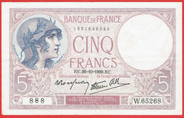 France - Billet De 5 Francs Type Violet - 26 Octobre 1939 - 5 F 1917-1940 ''Violet''