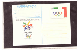 TEM16647   -   CARTOLINA POSTALE NUOVA "  XVIII GIOCHI OLIMPICI INVERNALI - NAGANO " - CAT.FILAGRANO NR. C.235 - Invierno 1998: Nagano