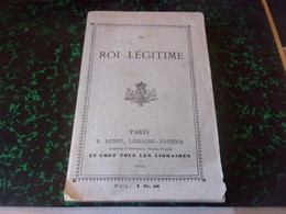 ♥️ ROYALISME / LEGITIMISME/  1884 LE ROI LEGITIME COMTE MAURICE D ANDIGNE DISCOURS LAURENTIE CATHELINEAU COMPLET CARTE - 1801-1900