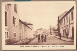 CPA 30 - PONT SAINT-ESPRIT - Avenue De La Gare Et La Poste - TB PLAN CENTRE VILLAGE ANIMATION - Pont-Saint-Esprit