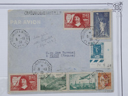 BH6 LA REUNION  BELLE LETTRE CURIOSITé RRR 1938  A VICHY FRANCE +GRIFFE CAREUNIO.+ OBLIT. PAQUEBO +AFFRANCH. INTERESSANT - Aéreo