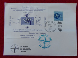 NATO Ersttagsbrief Mit Block, 15 YEARS IN DEFENCE OF FREEDOM 4. IV. 1964 (Nr. 3) - Storia Postale