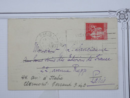 BH6 FRANCE   BELLE LETTRE RR 1938  REDISTRIBUEE A CLERMONT  FERRAND +PAIX PERFORé +AFFRANCH. INTERESSANT - Covers & Documents