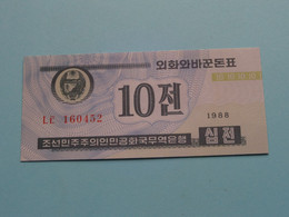 10 Chon - 1988 ( For Grade, Please See Photo ) UNC > North Korea ! - Corée Du Nord