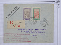 BH6 MADAGASCAR   BELLE LETTRE RRR 1936 1ER VOL TANARANTSOA  A  BECON  FRANCE ++LE 5F N°110 ++AFFRANCH. PLAISANT - Aéreo