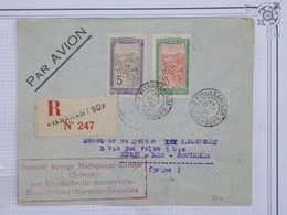 BH6 MADAGASCAR   BELLE LETTRE RRR 1936 1ER VOL TANARANTSOA  A  BECON  FRANCE ++LE 5F N°110 ++AFFRANCH. PLAISANT - Poste Aérienne