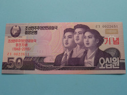 50 Won - 2002 With Overprint ( For Grade, Please See Photo ) UNC > North Korea ! - Corea Del Norte