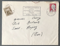 France N°1263 (Decaris) Sur Enveloppe Taxée De Paris Pour St Tropez 16.6.1962 - (W1444) - 1921-1960: Modern Tijdperk