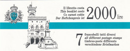 REPUBBLICA DI SAN MARINO 1992 - LIBRETTO ATTRATTIVE TURISTICHE 7 FRANCOBOLLI TUTTI DIVERSI - Gebraucht