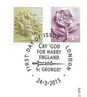 GB - 2015 New  Regional Definitives ENGLAND (2)    FDC Or  USED  "ON PIECE" - SEE NOTES  And Scans - 2011-2020 Dezimalausgaben