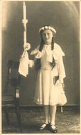 Girl Communion Photo Postcard Fotohaus Dom, M. Lang Augsburg - Comunioni