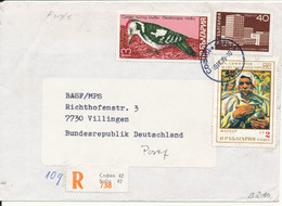 Bulgaria Registered Cover Sent To Germany Sofia 10-4-1979 Topic Stamps (the Flap On The Backside Of The Cover Is Missing - Covers & Documents